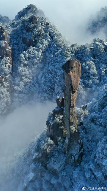 三清山奇幻雪景入云海